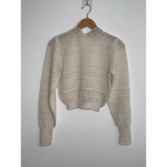 Zara Beige Knit Long Sleeve CropTop Size:S Pre-Loved - Picture 3 of 13